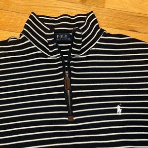 Polo 1/4 Zip Striped Sweater
